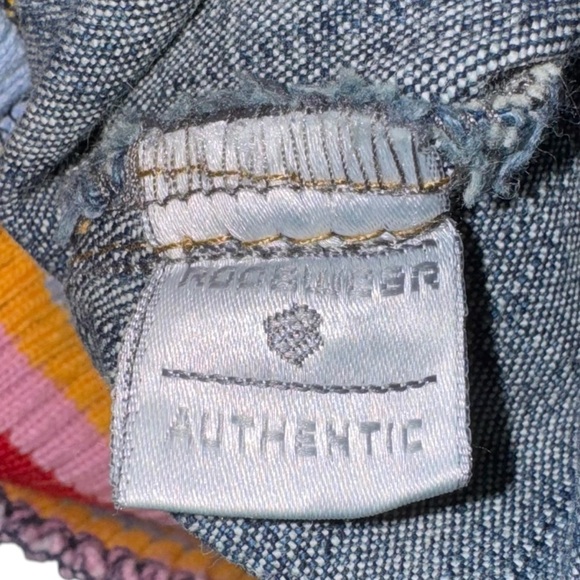 Roca Wear Jr Girls XXL Blue Denim Jean Jacket W/ Hood Knit Multi-Colored Accents - Picture 5 of 8